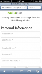 hulu signup 1